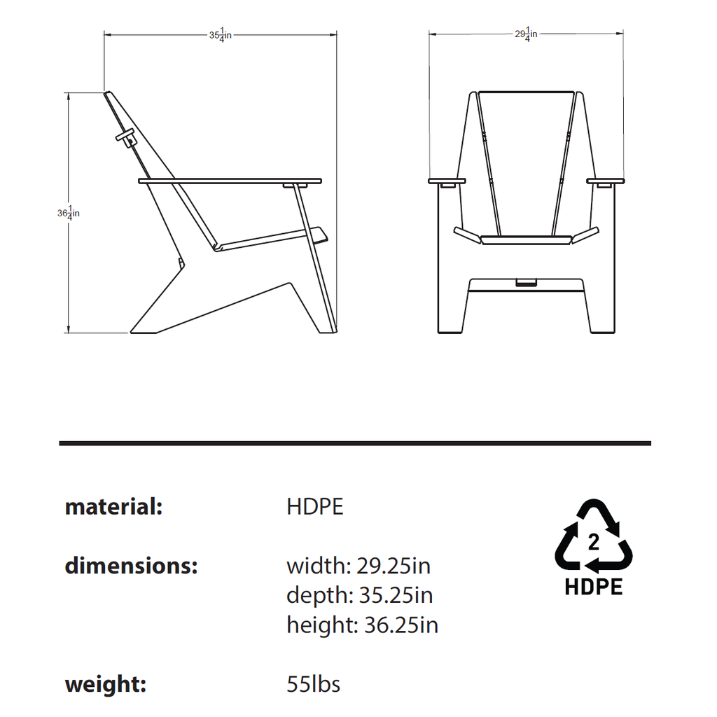 ORI Muskoka Adirondack Chair - Frost White