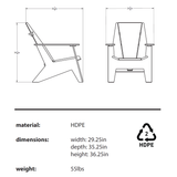 ORI Muskoka Adirondack Chair - Frost White
