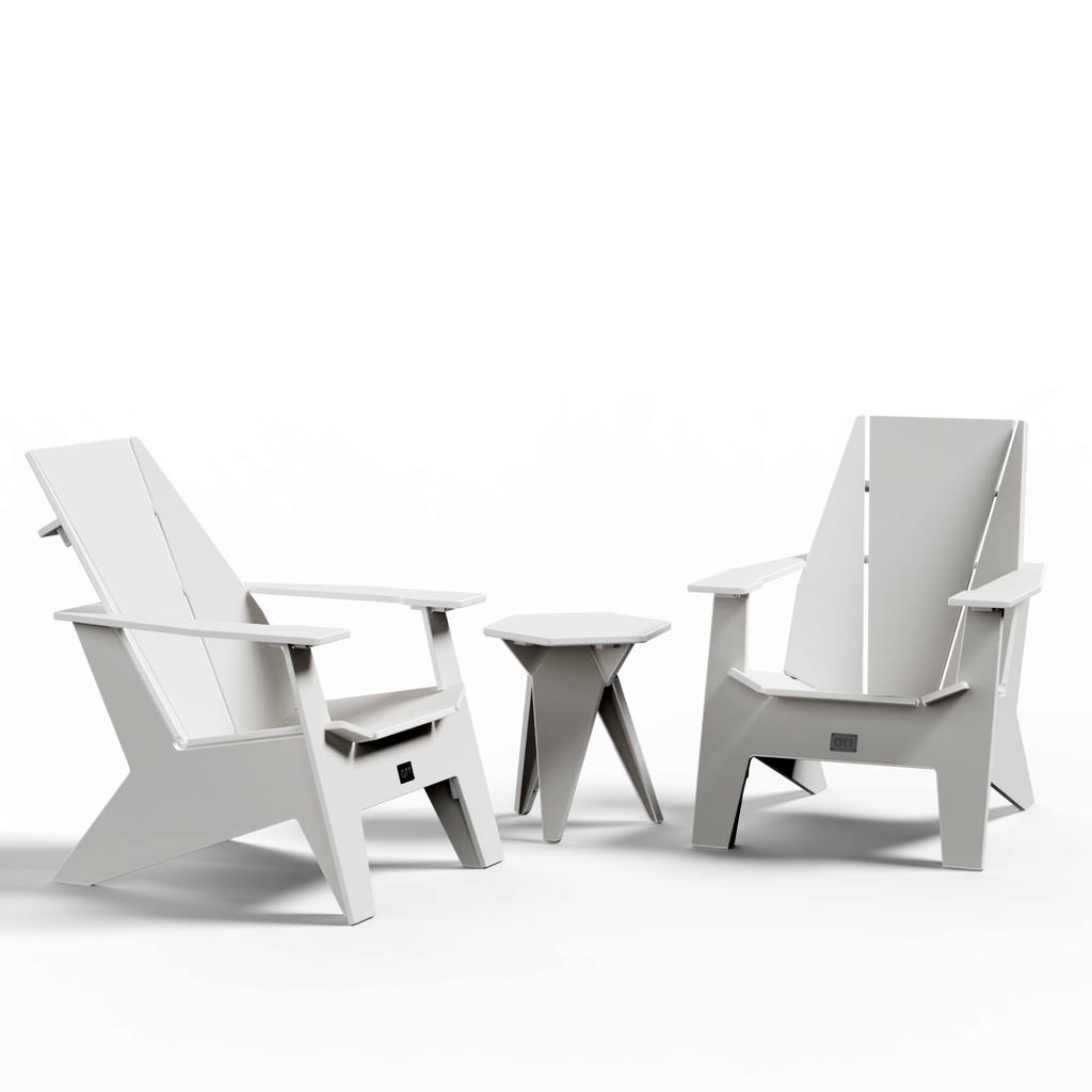 Adirondack Chairs with Side Table Bundle - Frost White