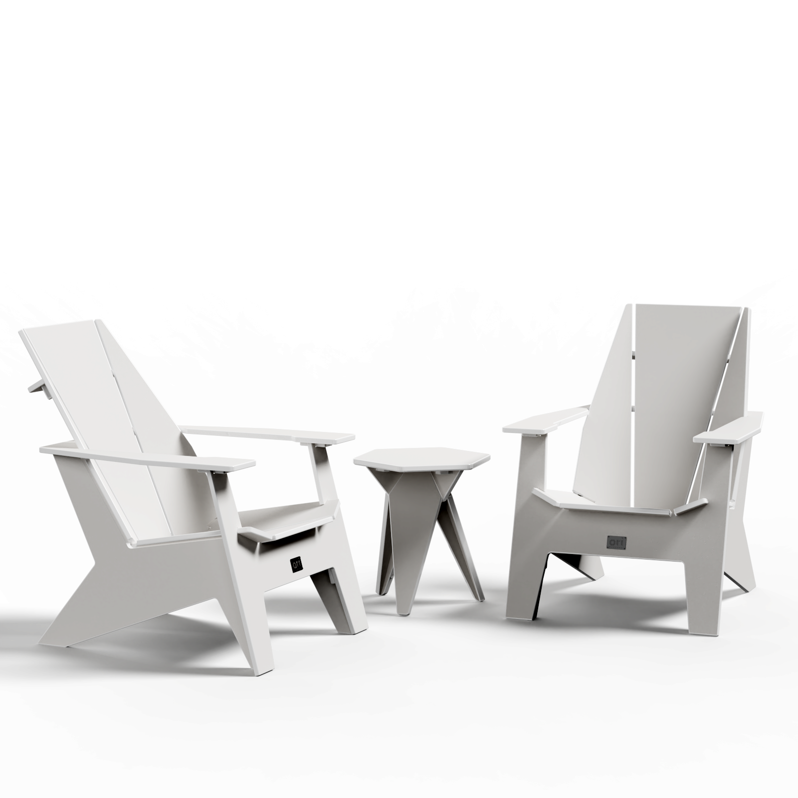 Adirondack Chairs with Side Table Bundle - Frost White